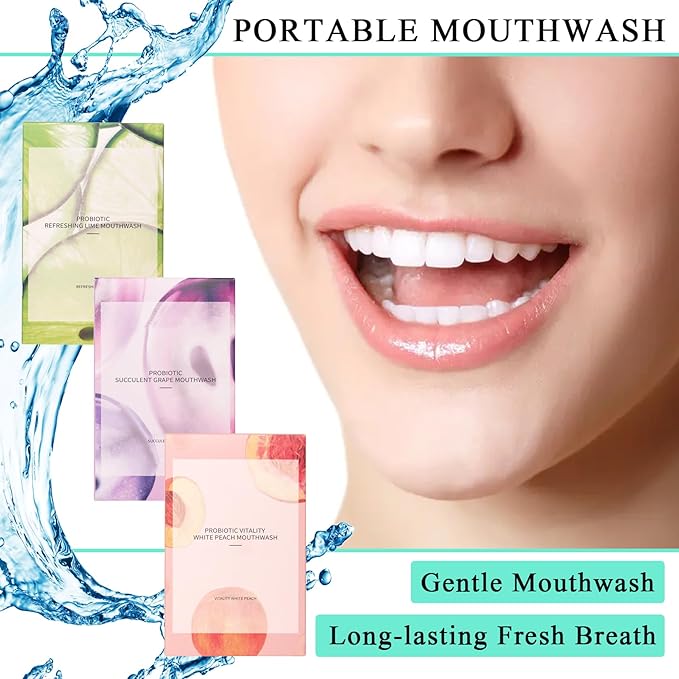 Travel Size Mouthwash,Mini Mouthwash Travel Size Bulk Portable Mouth Wash Set,Individual Small Travel Mouth Wash Packets for Fresh Breath(Pack of 60) A22
