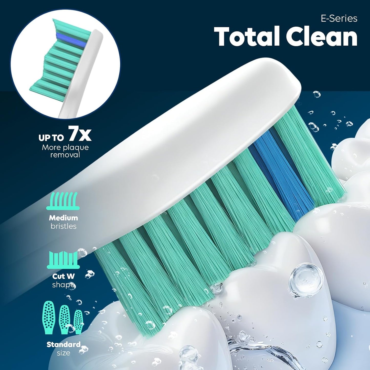 Replacement Heads for Philips Sonicare - Replacement Toothbrush Head Compatible with Phillips Sonicare Screw-on Electric Brush, E-Series, Essence, Xtreme, Elite, Advance and CleanCare, 4 Pack