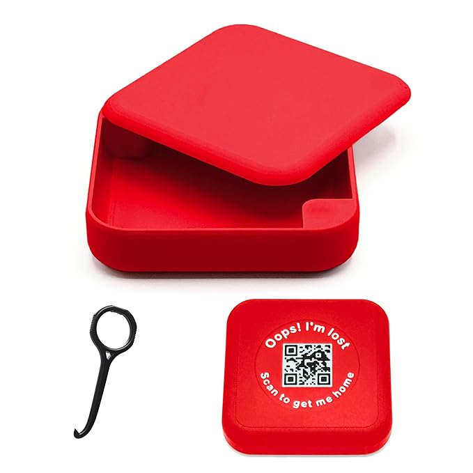 Kasse Invisalign Case by nCase | Modern Aligner & Retainer Case with QR Code Recovery | Magnetic Twist Open | 3D Printed in the USA | Secure Travel Design | Includes Invisalign Remover Tool | Red