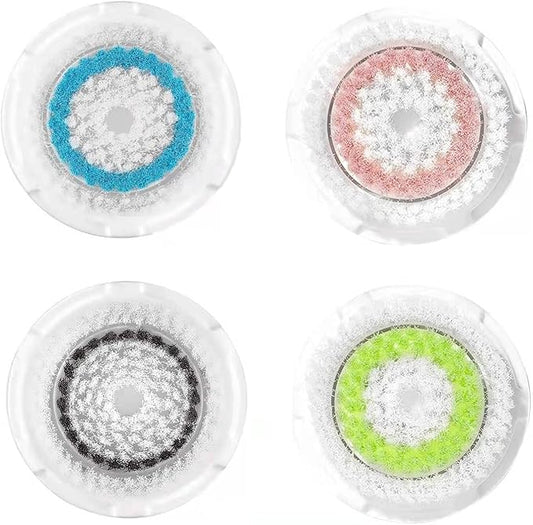 Brushot Brush Head Replacements Set Compatible with Clarisonic Mia 1, Mia 2, Mia Fit, Alpha Fit, Smart Profile Uplift and Alpha Fit, 4 Pack
