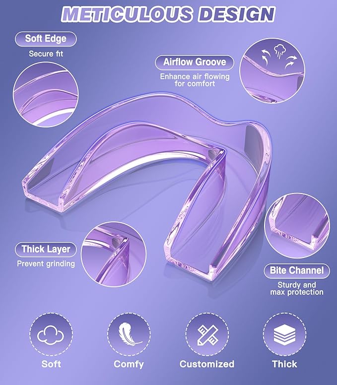 Litlcutie Mouth Guard for Grinding Teeth at Night, Night Guards for Teeth Grinding, Mouth Guard for Sleeping, Small (4 Pack)