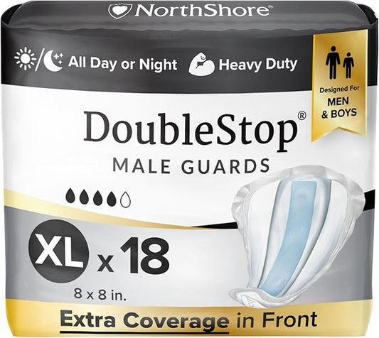 NorthShore DoubleStop XL Male Guards for Men, Pack/18