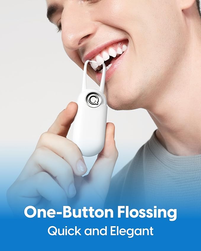 C1S Reusable Flosser Set, Auto-Restringing Flosser with Replaceable Floss Capsule, Multi-Hygiene, Portable Travel Floss, Recyclable Zero Waste, Unflavored(Sand Yellow)
