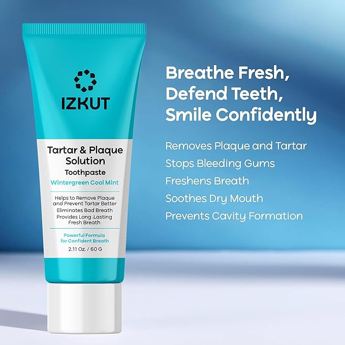 Plaque & Tartar Remover Toothpaste for Teeth: Removes Plaque & Controls Tartar Build-up - Long-Lasting Fresh Breath, Deep Cleansing & Gum-Friendly Formula (Wintergreen)