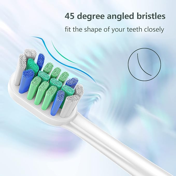 BUKURII Replacement Toothbrush Heads Compatible with Philips Sonicare Electric Toothbrushes, 8PCS, Fit for ProtectiveClean Handles 4100 5100 1100 2100 6500 7500, Refills for c2 c3 g2 w3