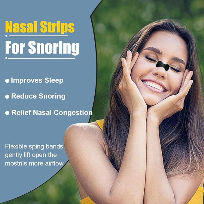Nasal Strips for Anti Snoring for Men, Women Nose Tapes for Breathing Increased Airflow Nasal Congestion Nose Adhesive for Improve Sleep Patches On Sensitive Skin (30 Pack)