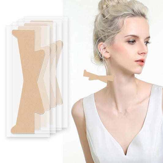 30 Pcs Neck Lifting Tape Invisible Neck Lift Behind Necks Tapes and Bands Tightening Strip for Lifting Sagging Skin & Jaw Lift (Skin, 30 Pcs)