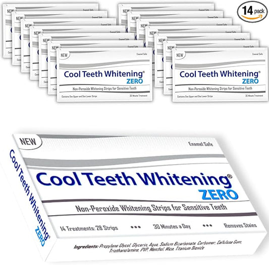 Natural Teeth Whitening Strips – Enamel Safe Gentle Whitening for Sensitive Teeth, Vegan-Friendly White Strips Without Peroxide or Bleach, 14-Day Treatment with 28 Count Supply