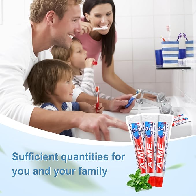 Toothpaste Bulk Travel Size, Disposable Small Travel Portable Mini Compact Pocket Size Toothpaste for Bad Breath, Vacation/Hotel/Camping Shelter/Homeless/Nursing Home/Charity 0.35 oz/ 10g (100 Tubes)