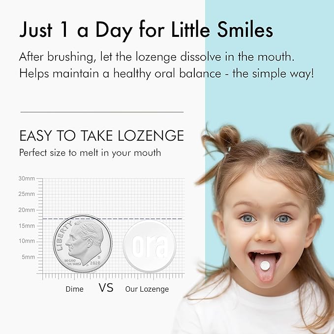 OraTicx Kids Dental Probiotics for Anti-Cavity + Healthy Teeth and Gums, 8 Billion CFU Probiotics for Oral Health, Yogurt Flavor 2-Pack