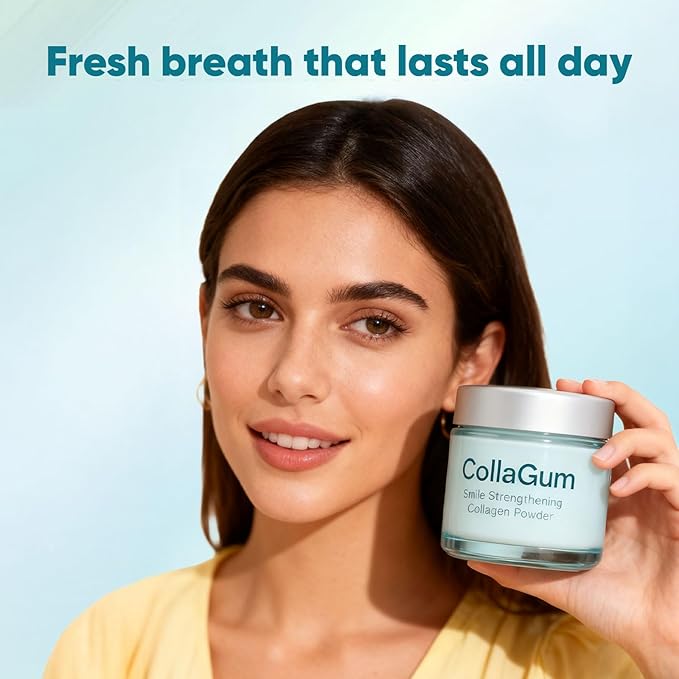 Collagum Smile Strengthening Collagen Powder, Collagen Tooth - Hydroxyapatite Toothpaste Care Powder Protect Gum