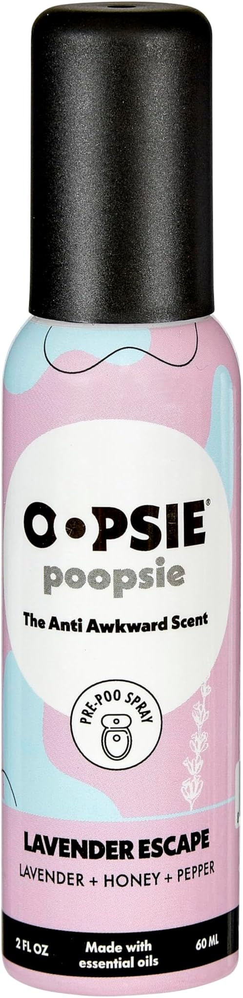 OOPSIE POOPSIE Lavender Escape Before & After You Go Toilet Spray 2oz - Portable Odor Eliminator