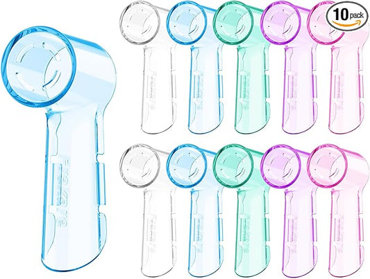 Toothbrush Covers Caps Compatible with Oral B, 10 Pack Toothbrush Head Travel Protector for Oral-B iO Series Electric Toothbrush (Blue, Clear, Pink, Puple, Green)