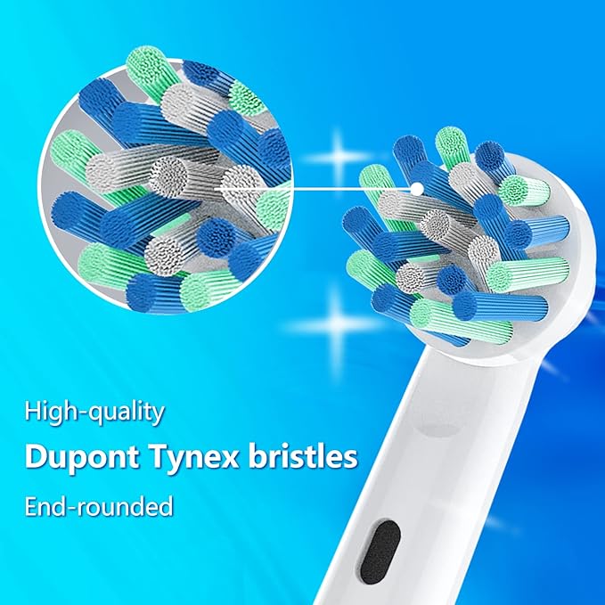 Toothbrush Replacement Heads Fit for Oral B Braun Electric Toothbrushes, 8pcs, 4 Heads for Cross Action, 4 Heads for Daily Clean, Repuesto for Type 3756 3757 3765 4729 4731