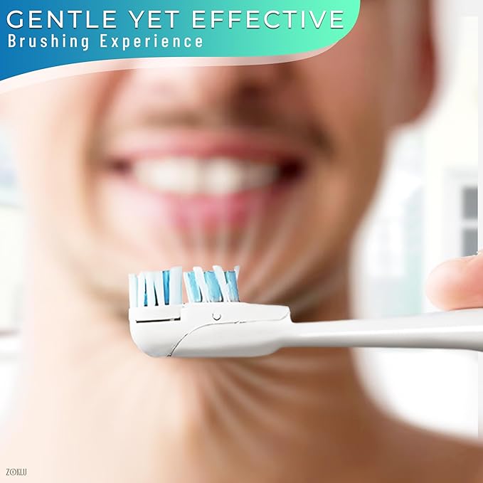 4 Pcs Replacement Tooth Brush Heads with Soft Bristles | Sensitive Toothbrush Heads Compatible with Oral-B 3733 4732 4734 Models – Dual Cleaning Action, Snap-On Design for Daily Oral Care & Cleaning