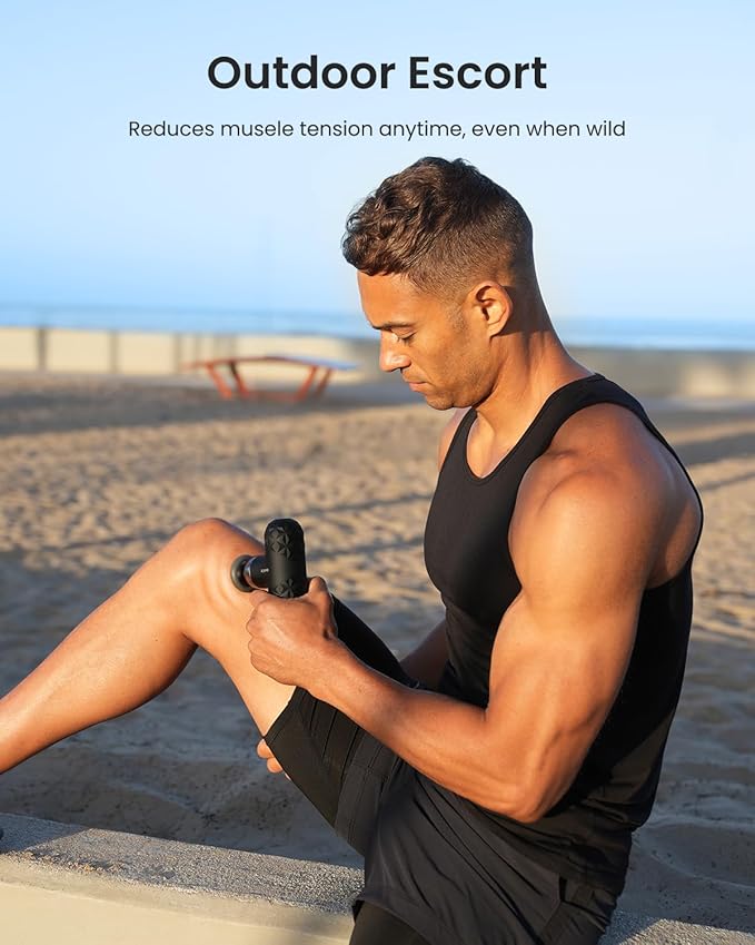 RENPHO Mini Thermal Massage Gun with Heat, FSA Eligible HSA, Valentines Birthday Gifts for Women Men, Portable Deep Tissue Percussion Massager, Color Silicone Sleeves Travel Size with Carry Case