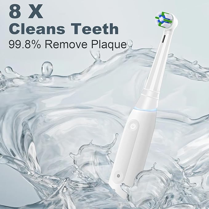 8 PCS IO Replacement Heads Compatible with Oral b IO 2/3/4/5/6/7/8/9/10 Series Electric Toothbrush, Brush Heads Refills Compatible with Oral B IO (White)