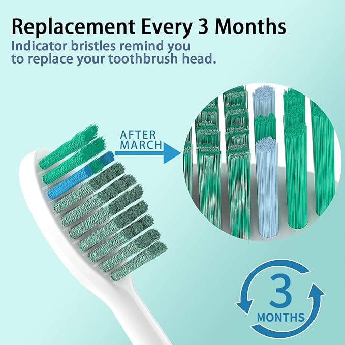 10 Pack Toothbrush Replacement Heads Compatible with TAO Clean Sonic Toothbrush Adults, Tooth Brush Head Toothbrush Heads Refill, Medium Bristles, Whitening