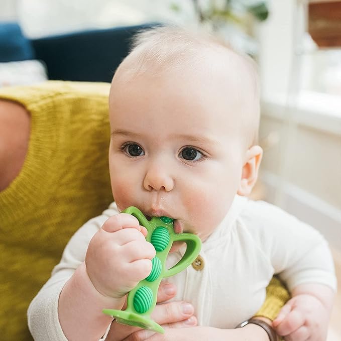 Dr. Brown's Peapod Teether and Training Toothbrush, Soft and Safe for Baby Gums and Baby Toothpaste, Strawberry Flavor Toddlers and Kids Love, Fluoride Free, Made in The USA, 0-3 Years, 1.4oz