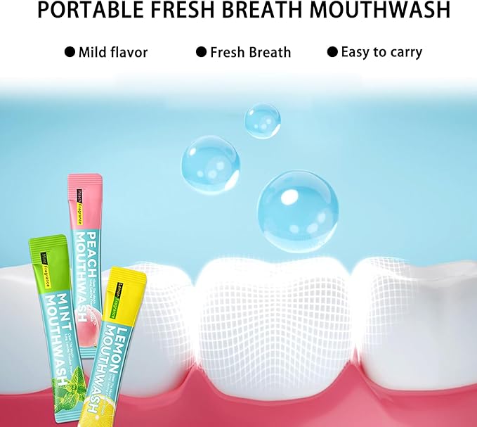 60PCS Travel Size Mouthwash,Portable Mini Mouthwash,Long-Lasting Freshness Travel Mouth Wash for Oral Care A1