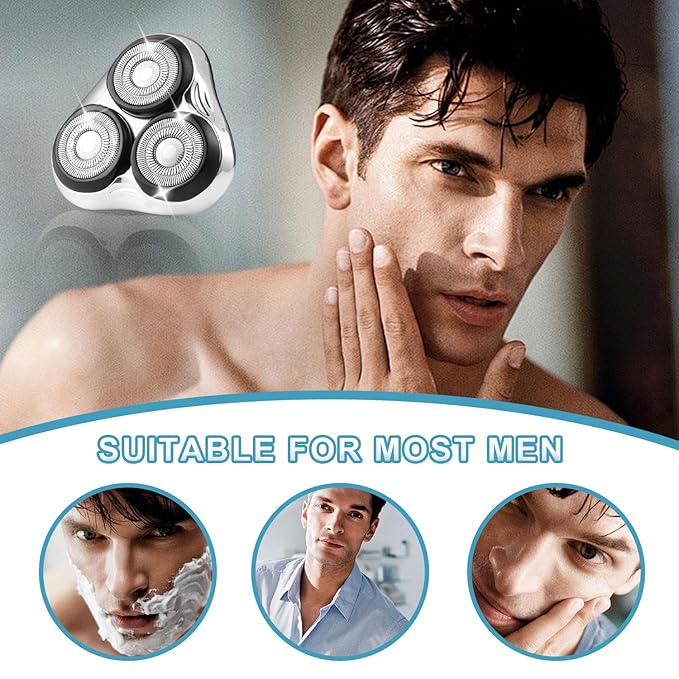 Universal Rotary Shaver Replacement Head Compatible with Remington Shaver Razor Parts for Series R3,R4,R5,R6,R7,R8,SP-3141 and SP-5161 Foils (Silver/1Pack)