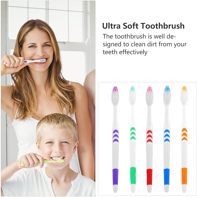30pcs Disposable Soft Bristled Toothbrushes Portable Travel Tooth Cleaning Accessories Bulk Pack for Business Trips and Hotel Use