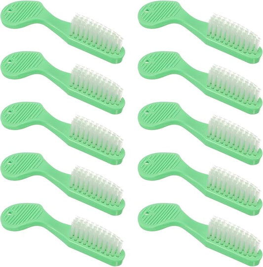 SECFOU Large Head Manual Toothbrush 10pcs Soft Bristles Wear-Resistant Oral Cleaning Brush with Short Handle for Travel and Household Use