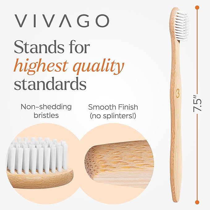 Extra Hard Toothbrushes for Adults - 10 Pack - BPA Free Hard Bristle Toothbrush - Extra Firm Bamboo Toothbrushes