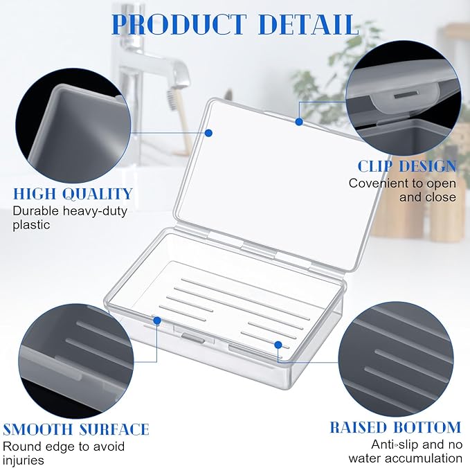 36 Pcs Travel Soap Container Portable Plastic Soap Boxes Bulk with Lid Homeless Donations Bulk Gym Shower Tour Groups Hotel Outdoor Camping (White)