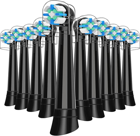 10 Pack IO Replacement Heads Compatible with Oral B IO 2/3/4/5/6/7/8/9/10/Deep Clean Series Electric Toothbrushes, Brush Heads Compatible with Oral B iO (Black)