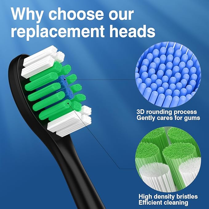 Lanveda Replacement Toothbrush Heads Compatible with Philips Sonicare Replacement Heads, Replacement Brush Head Compatible with Phillips Sonicare 4100 5100 5300 6100 Electric Toothbrush, 12 Pack
