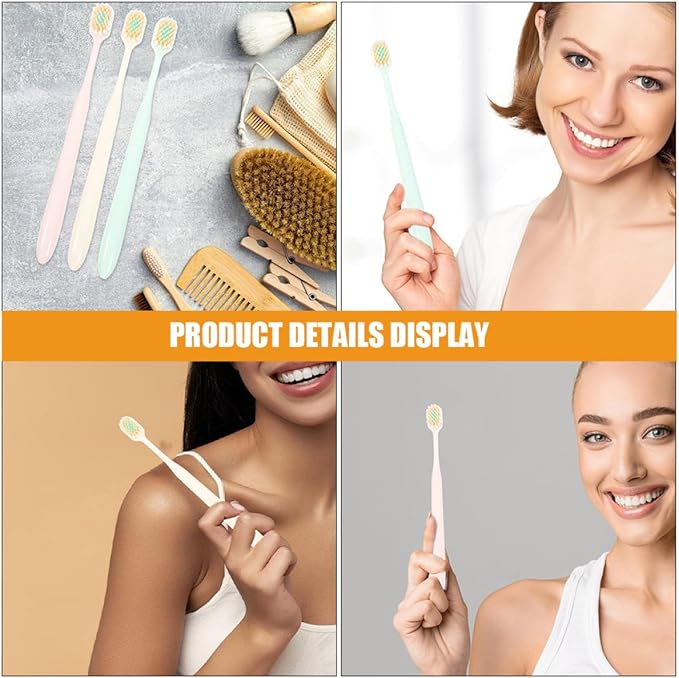 Mipcase Soft Bristle Toothbrush Wide Brush Head 9pcs, Adult Manual Toothbrushes for Gum Care, Household Teeth Brush for Daily Oral Cleaning