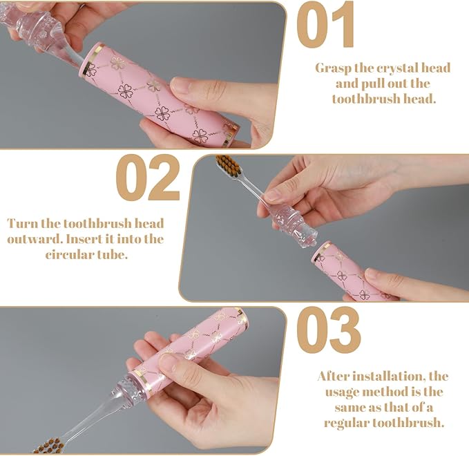 Thrymme 4Pcs Portable Toothbrush, Travel Toothbrushes Head with Case, Soft Bristles for Adults & Kids, Camping, Business Trips