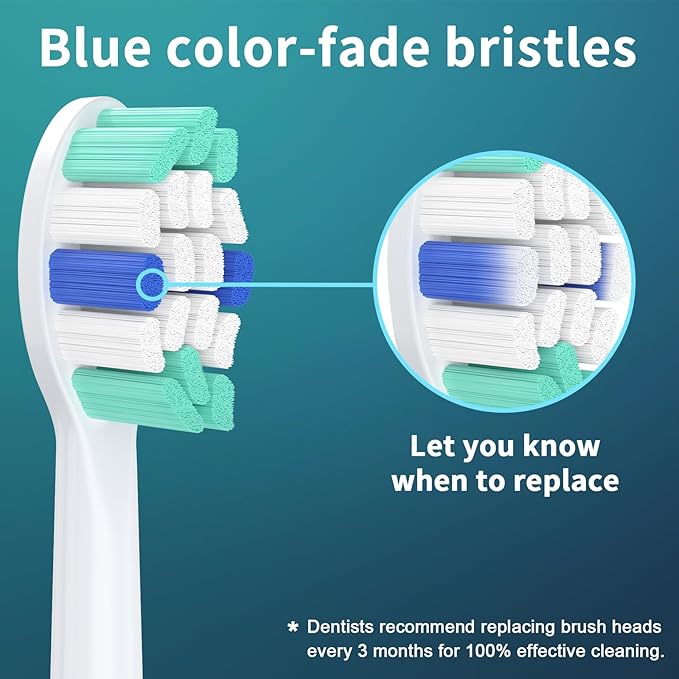 Replacement Heads for Philips Sonicare, Brush Head Compatible with Phillips Sonicare Toothbrush Snap-on Handles, 8 Pack