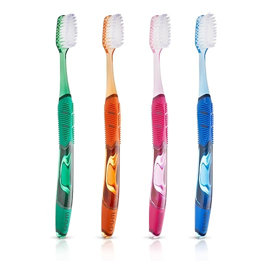 GUM Deep Clean Technique Toothbrush - Full Head - Soft Toothbrushes for Adults with Sensitive Gums - Extra Fine Bristles, 2 Count