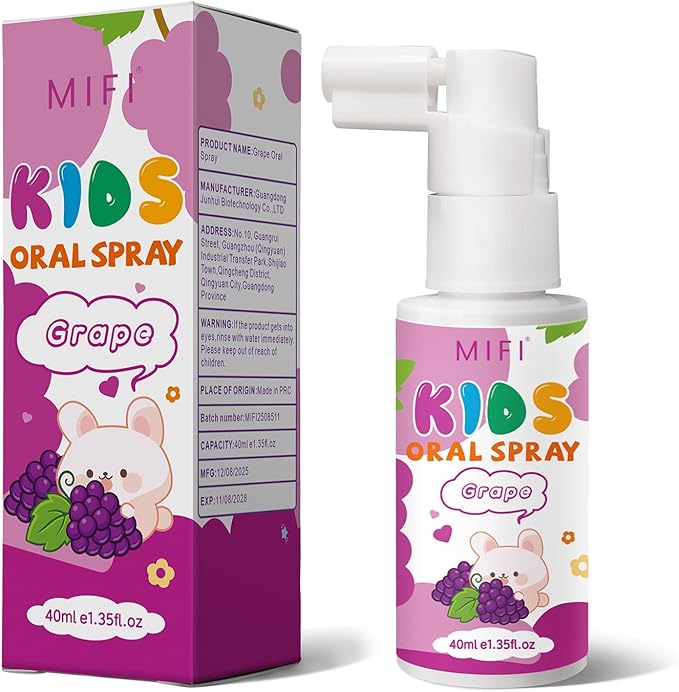 PEGO Kids Oral Spray - Fresh Breath for Children & Toddlers, Fruit-Flavored Oral Care Spray, Easy to Use, Perfect for Home & Travel for Baby's Daily Oral Care (1Pack, Grape)