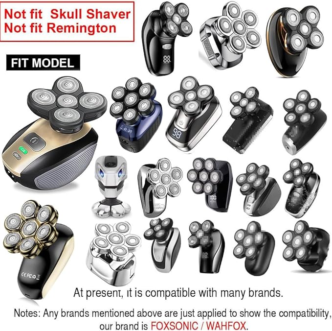 WAHFOX Magnetic 5 Heads Shaver Replacement Heads Compatible with Bird Freedom Shaver
