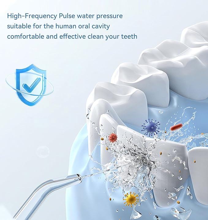 Portable Water Flosser for Teeth,Travel Water Flosser Picks,Mini Cordless Oral Irrigator Rechargeable Power Dental with Telescopic Water Tank, IPX7 Wateroproof for Brace & Sensitive Teeth Care,Pink