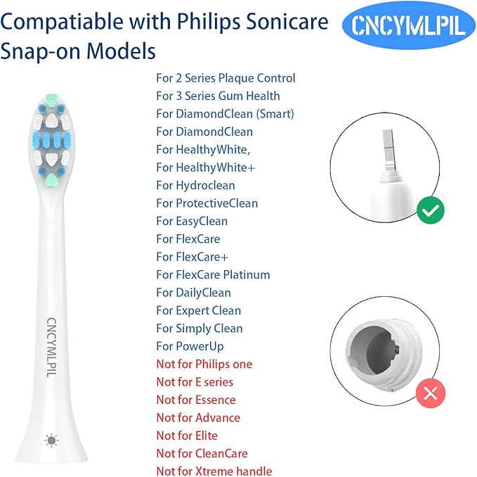 Replacement Toothbrush Heads for Philips Sonicare Replacement Heads, Electric Replacement Brush Head Compatible with Phillips Sonicare Electric Toothbrush, 10 Pack