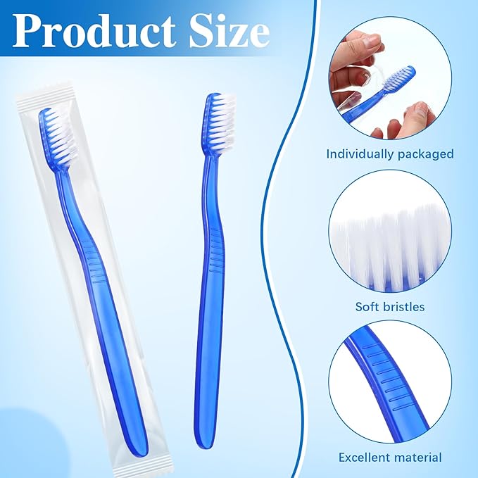 200 Pcs Prepasted Disposable Toothbrushes Bulk Individually Wrapped Pre Pasted Soft Bristle Set Travel Colorful Toothbrushes for Homeless Gift Hotel Camping Travel