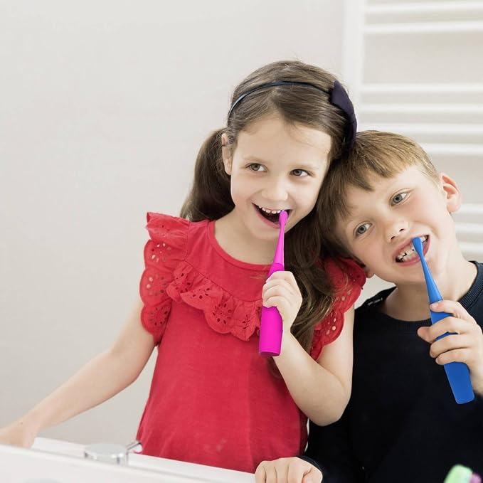 Replacement Toothbrush Heads Compatiable with Burst Kids Electric Toothbrush, Soft Charcoal Bristles for Gentle on Gum and Deep Cleaning, Pink, Pack of 5