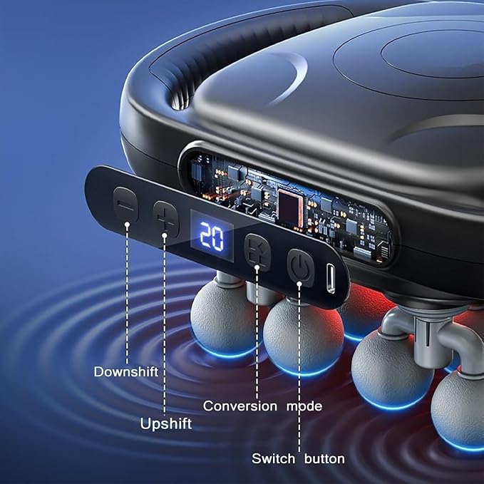 16-Head Massage Gun Set, Deep Tissue Percussion Muscle Massager with 20 Speeds & 9 Modes, Quiet Massage Gun for Back, Neck, Shoulders, Legs, Foot, Full Body Pain Relief & Relaxation