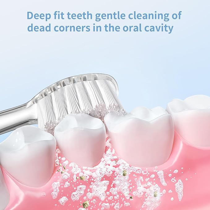 Baby Toothbrush Heads Compatible with Seago SG-513/SG-977/EK6, Compatible with Dada-Tech-BB1/977/K6, Compatible with Brush-Baby WildOnes/KIDZSONIC(8-18 Month)