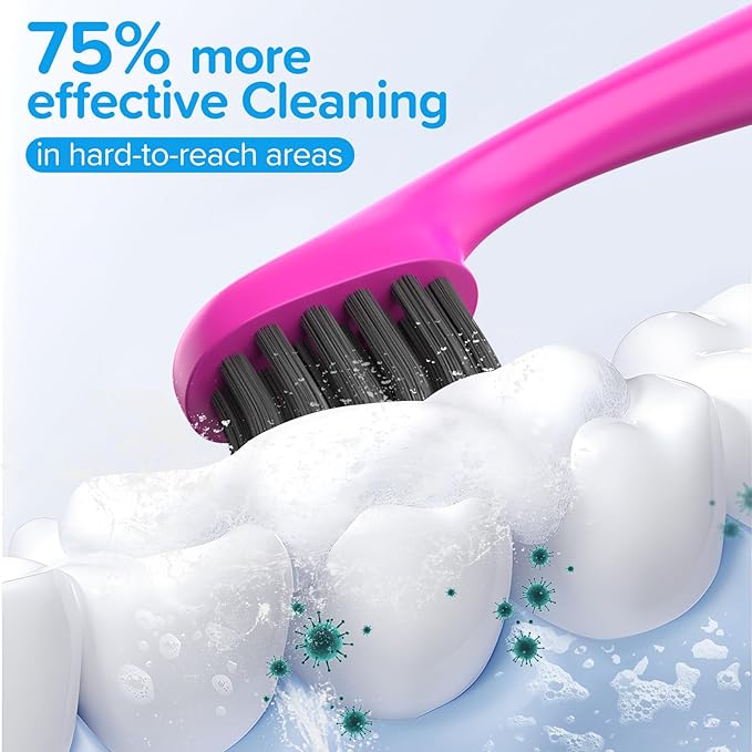 Replacement Toothbrush Heads Compatiable with Burst Kids Electric Toothbrush, Soft Charcoal Bristles for Gentle on Gum and Deep Cleaning, Pack of 10, Pink