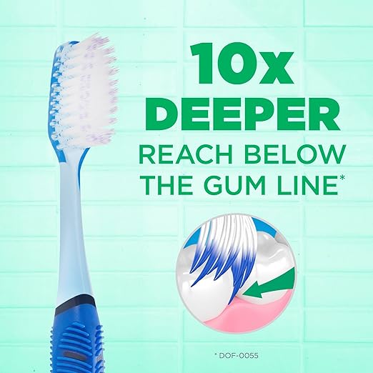 GUM Deep Clean Technique Toothbrush - Full Head - Soft Toothbrushes for Adults with Sensitive Gums - Extra Fine Bristles, 2 Count