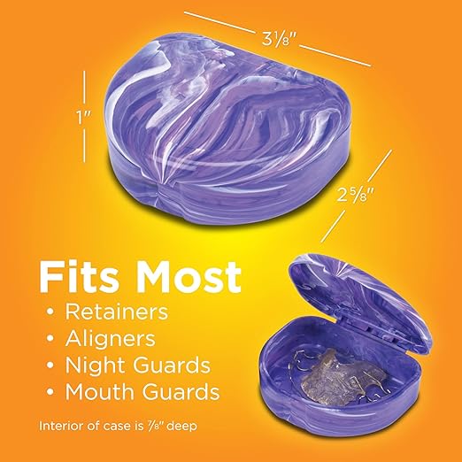 Marble Retainer Cases with Labels, Assorted Colors, 24 Pack