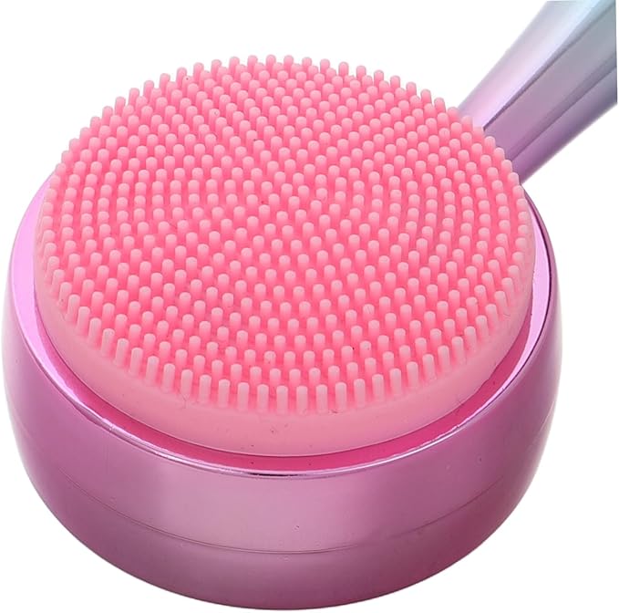 Dual-Sided Face Cleaning Brush Manual Silicone Facial Brush for Skin Exfoliating Face Scrubber Lip Scrubber Facial Cleansing Tools Travel-Friendly