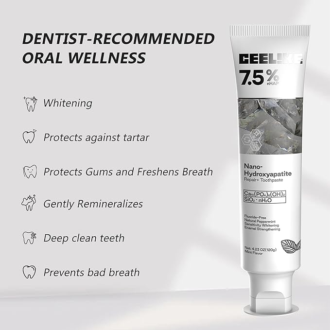 7.5% Hydroxyapatite Toothpaste – Strengthens Enamel, Protects Gums & Freshens Breath – Fluoride-Free, Ideal for Sensitive Teeth, 120g (1)