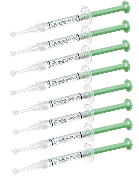 Opalescence 15% - Gel Syringes Teeth Whitening Refill Kit - Low Sensivity (8 Syringes) - Carbamide Peroxide - Cool Mint- Made in The USA by Ultradent - Tooth Whitening 5195-4