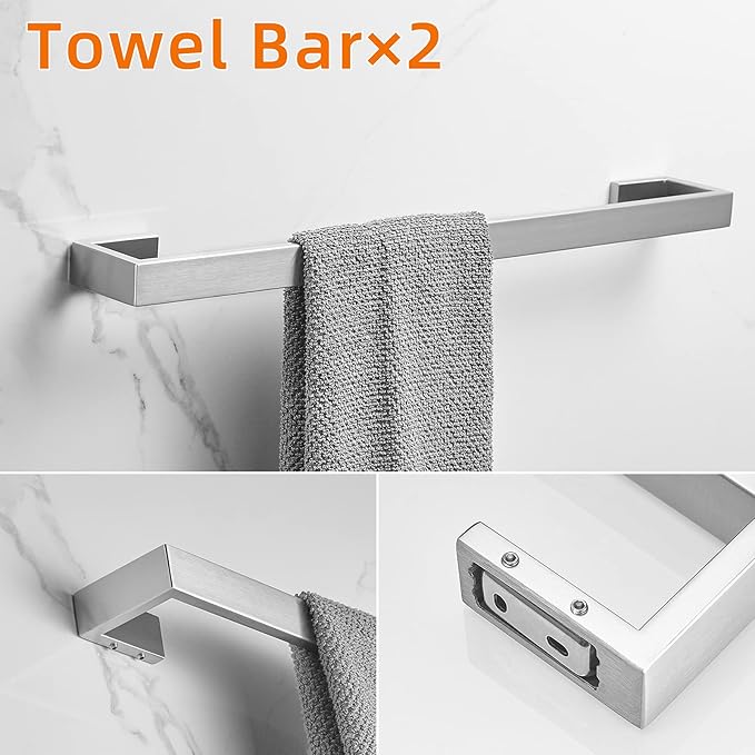 Fapully 5 Piece Bathroom Hardware Set Stainless Steel Wall Mounted Bathroom Accessories Set,Brushed Nickel Finished